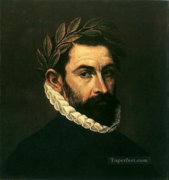 エル・グレコ Painting - 詩人 エルシーリャ・イ・スニガ 1590年 マニエリスム スペイン・ルネサンス エル・グレコ